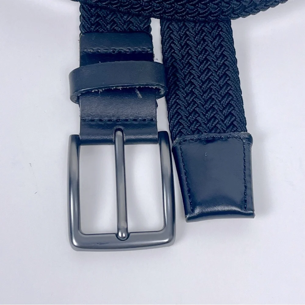 Larson & Co Stockholm Men's Black Woven / Braided Belt Size L; Leather, Stretch